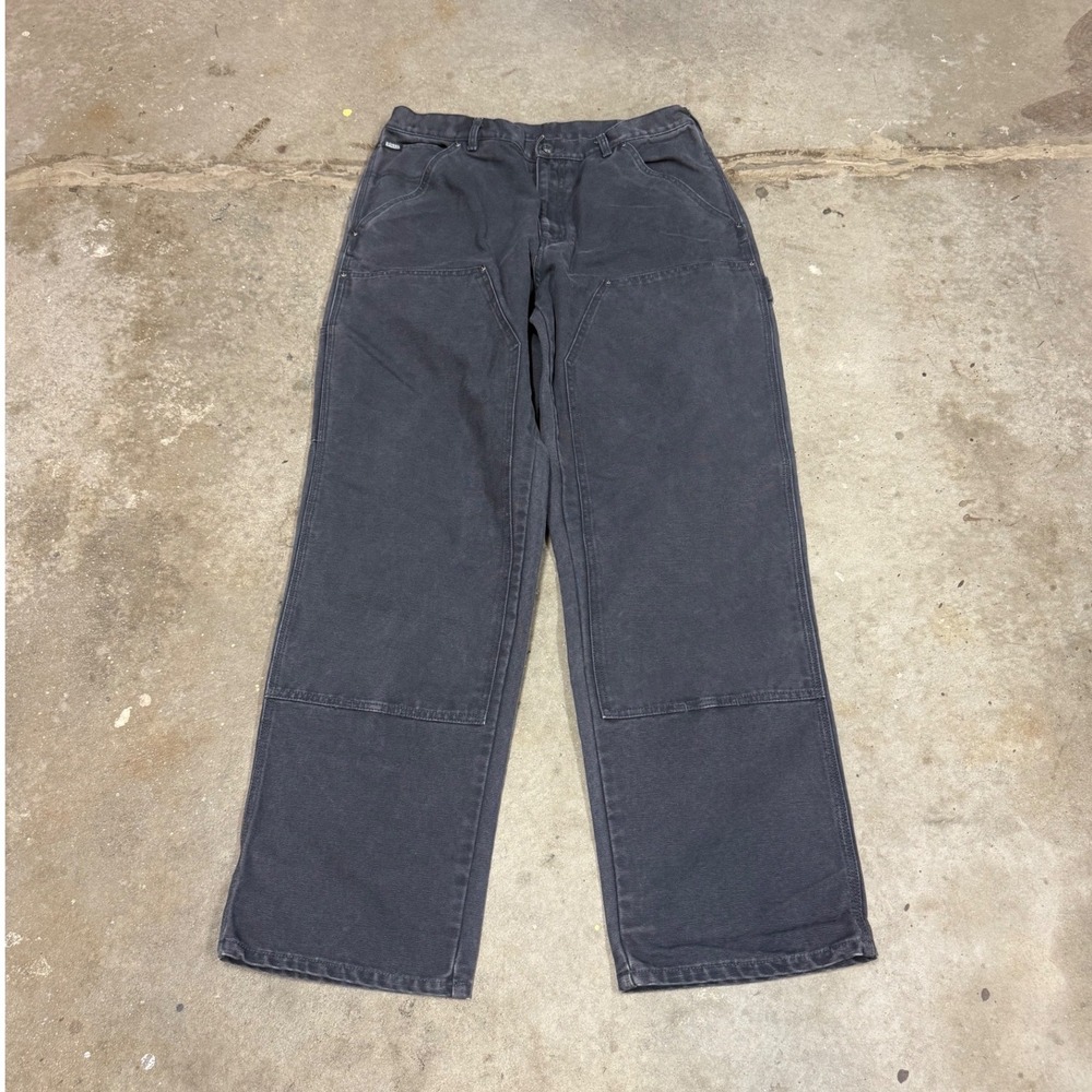 Sorel Mens Double Knee Carpenter Pants Charcoal Gray Canvas Workwear 34x32